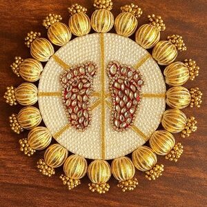 Decorative Gold and Red Footprint